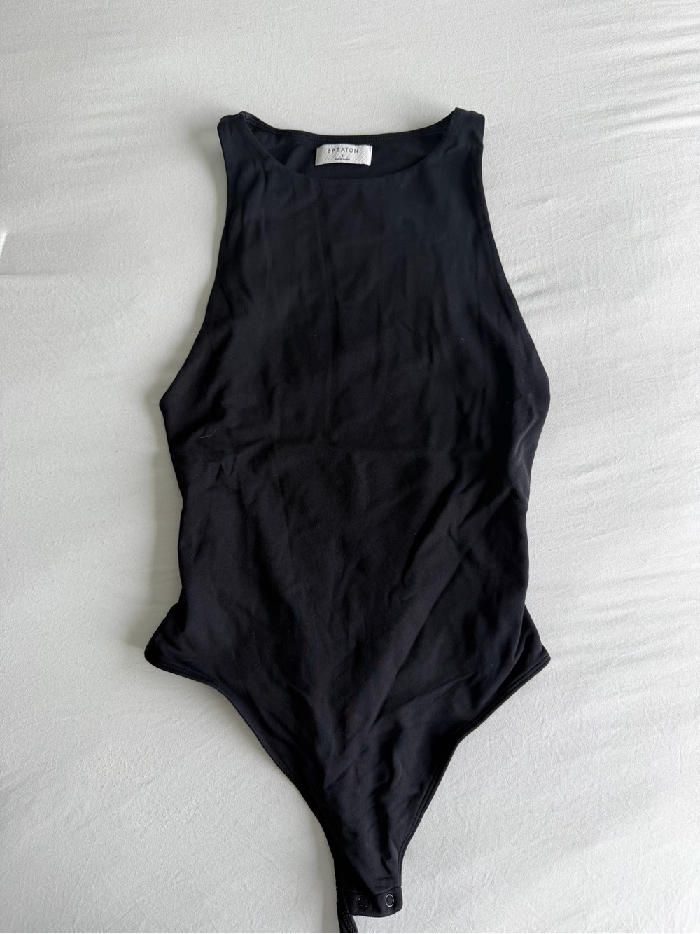 Babaton Black Ribbed Tank-Style Kids One-Piece Bodysuit